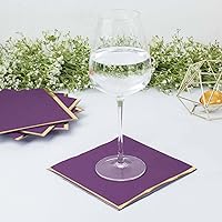 Vista 16 de Efavormart 50 Pack Servilletas de papel para fiestas de 2 capas, suaves, blancas con borde dorado de papel de fiesta, servilletas para cenas