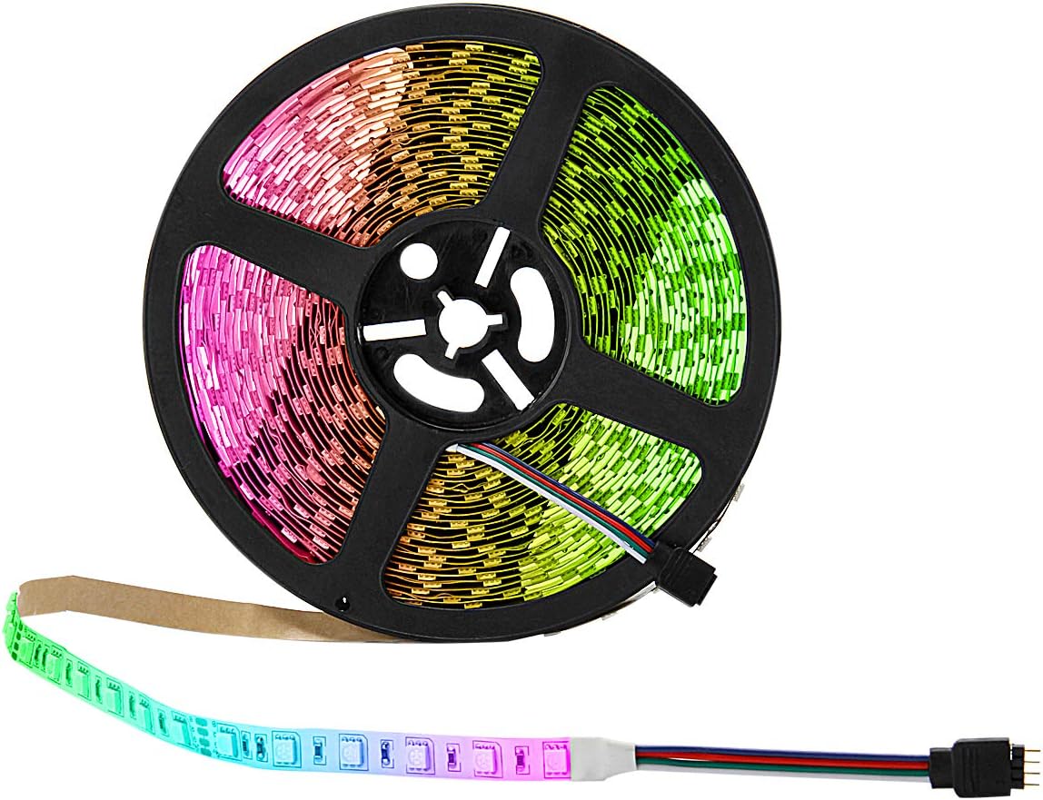 LED Strip Light - 32.8ft 5050 RGB 300LEDs [Multi Color includes White] Color Changing Flexible Self-Adhesive Light Strip for Party,Kitchen,Holiday