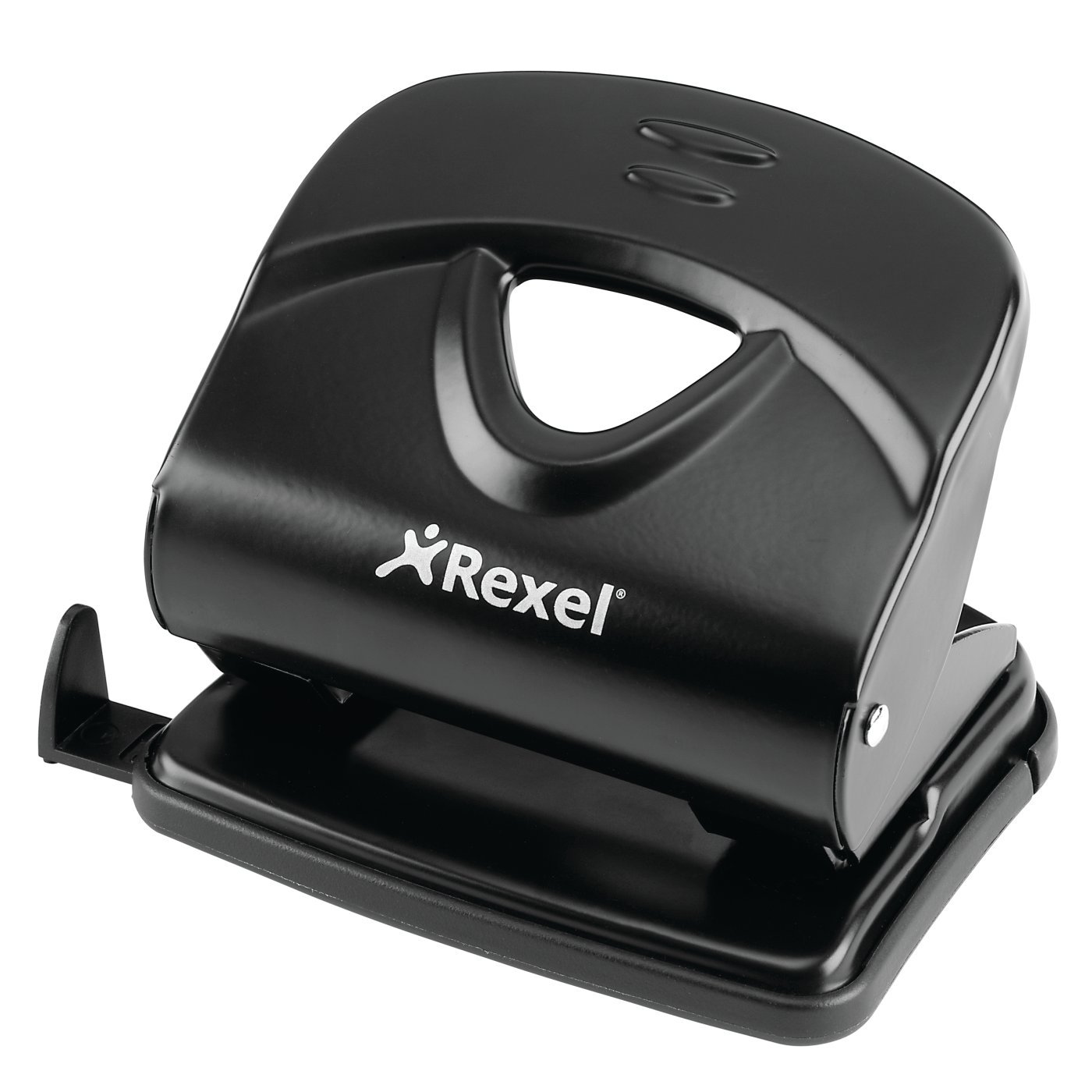 Rexel Value 230 2 Hole Punch, 30 Sheet Capacity, Adjustable Guide Bar, Metal, Black, 2100767
