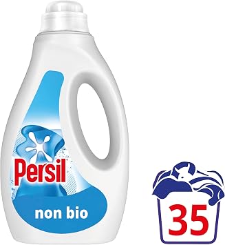 Persil Non Bio Laundry Washing Liquid Detergent outstanding stain removal in quick & cold washes tough on stains, gentle next to sensitive skin 35 washes (945 ml) (Pack of 2)
