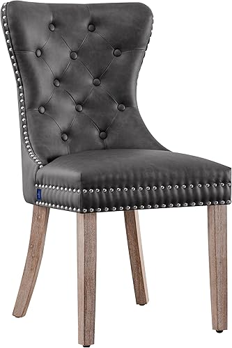 subrtex Juego de 2 sillas Parsons, tamaño grande, cuero copetudo, gris subrtex Juego de 2 sillas Parsons, tamaño grande, cuero copetudo, gris