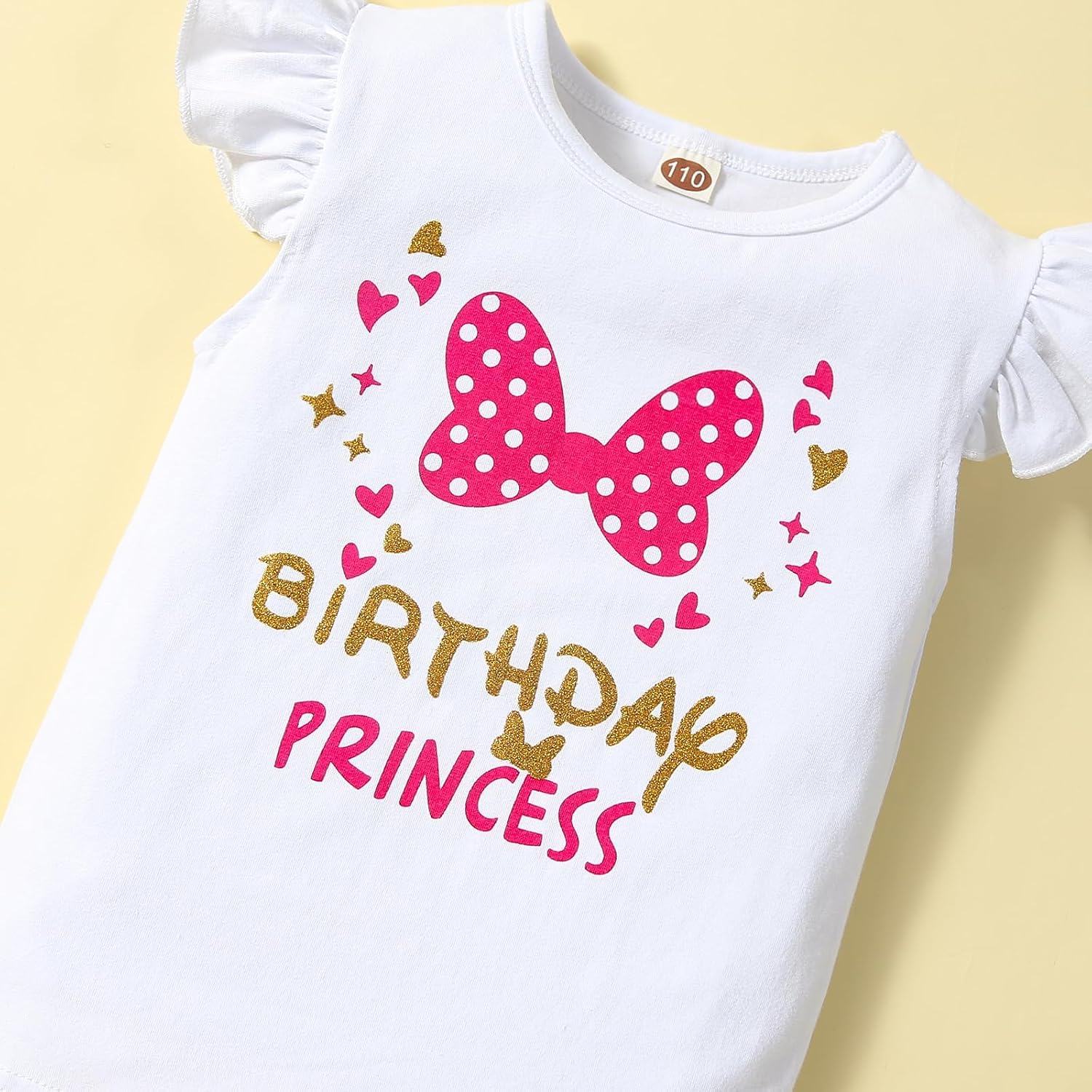 Toddler Kids Baby Girls Birthday Princess Outfits Sleeve Ruffle Shirts + Dot Bubble Tutu Skirt 2PCS Dresses