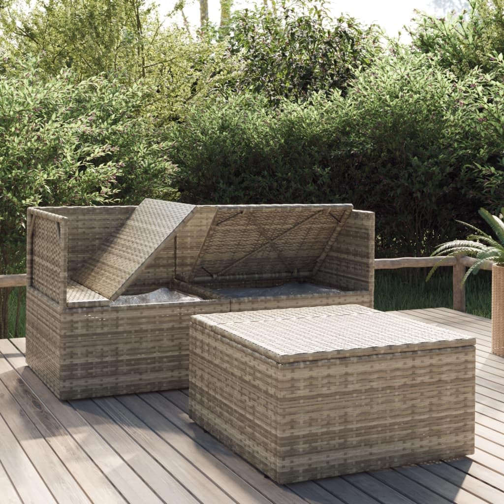 air lounge,poltrone gonfiabili da esterno,Set Divani da Giardino 3 pz con Cuscini in Polyrattan GrigioAdatto per giardino, patio, soggiorno