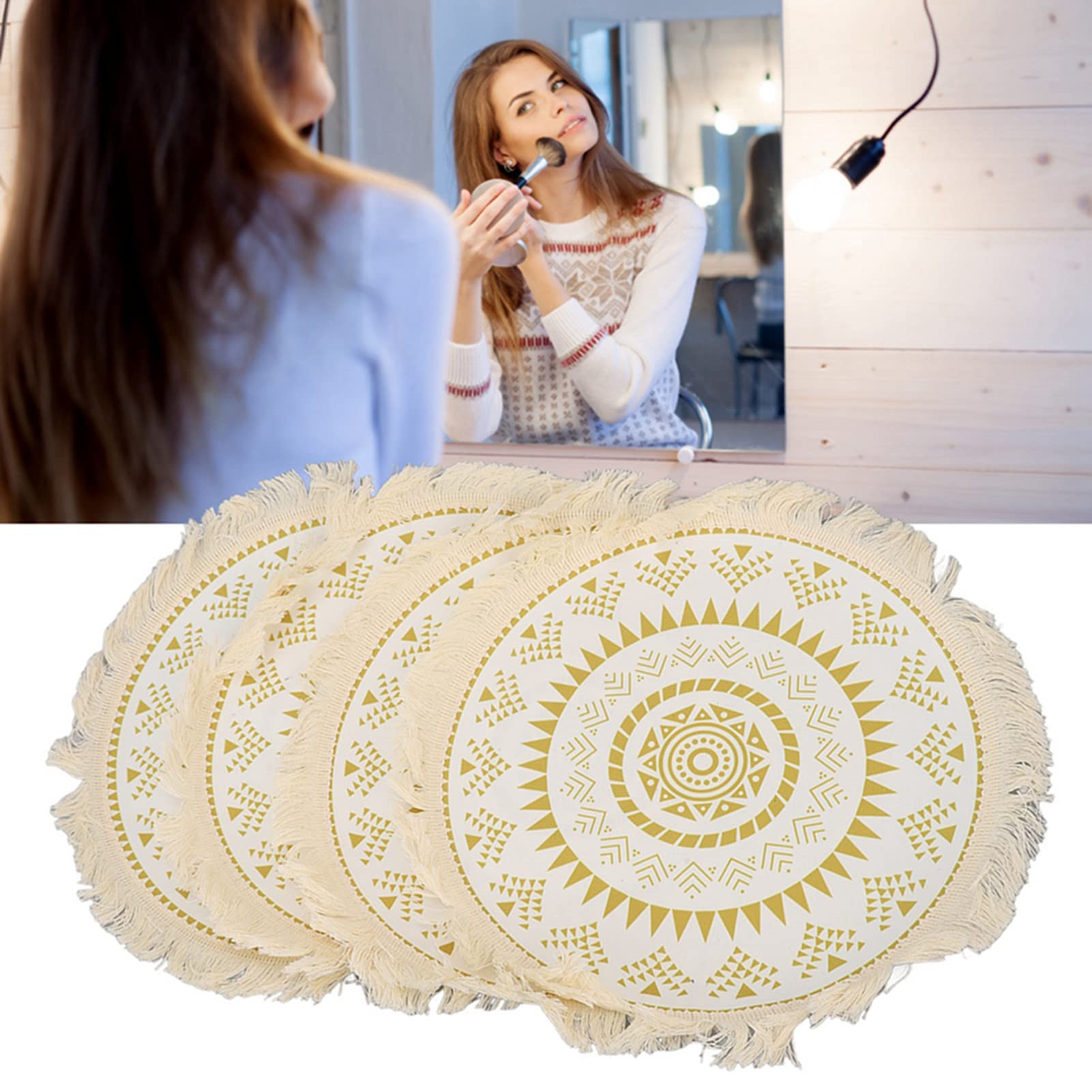 Sets de table ronds pour photo et décoration de table bohème chic