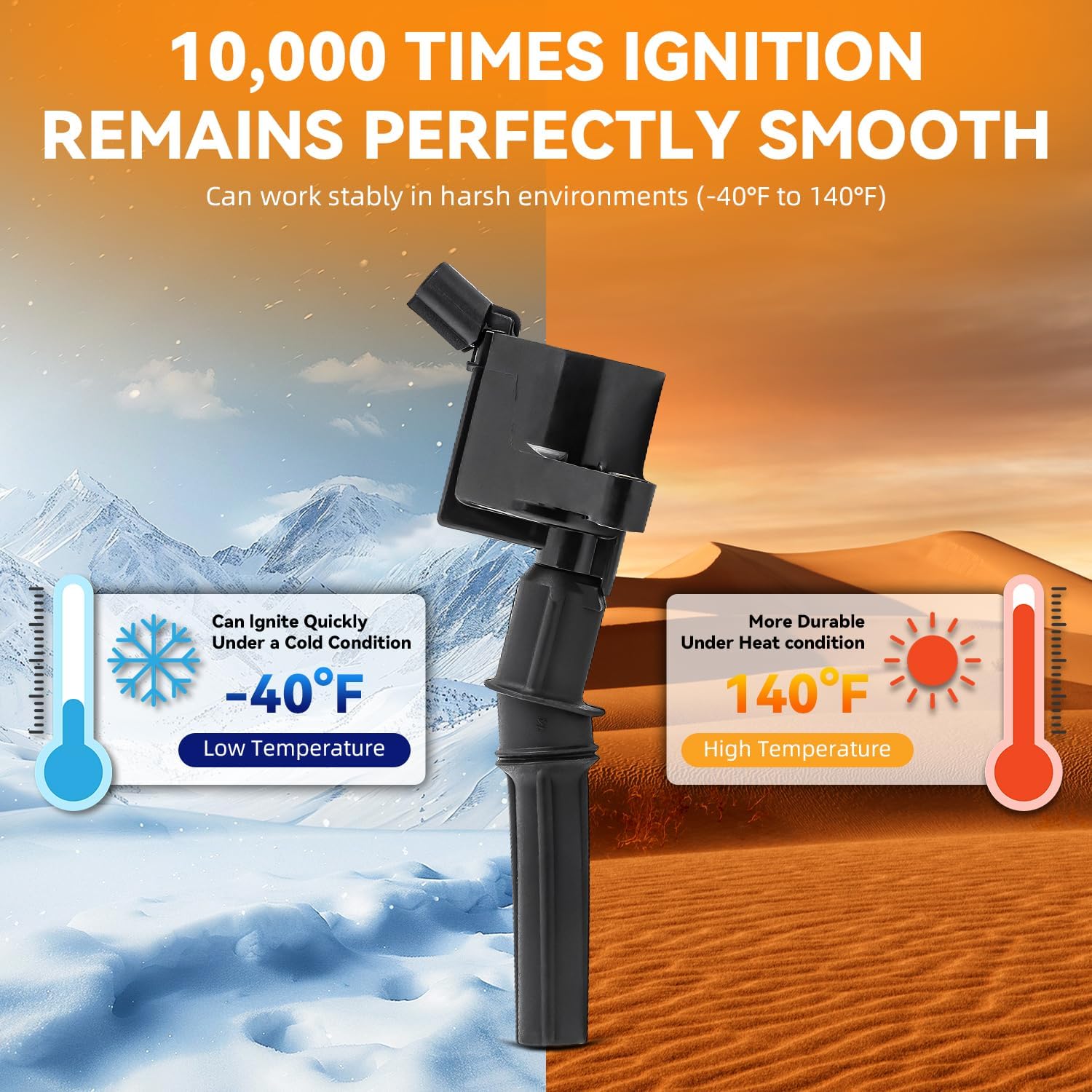 DEAL 10pcs Ignition Coil Pack, Compatible with Ford E350 E450 E550 Econoline Club Wagon Van F250 F350 F450 F550 Super Duty F53 Excursion 6.8L V10, Replaces DG508 C1139 C1454