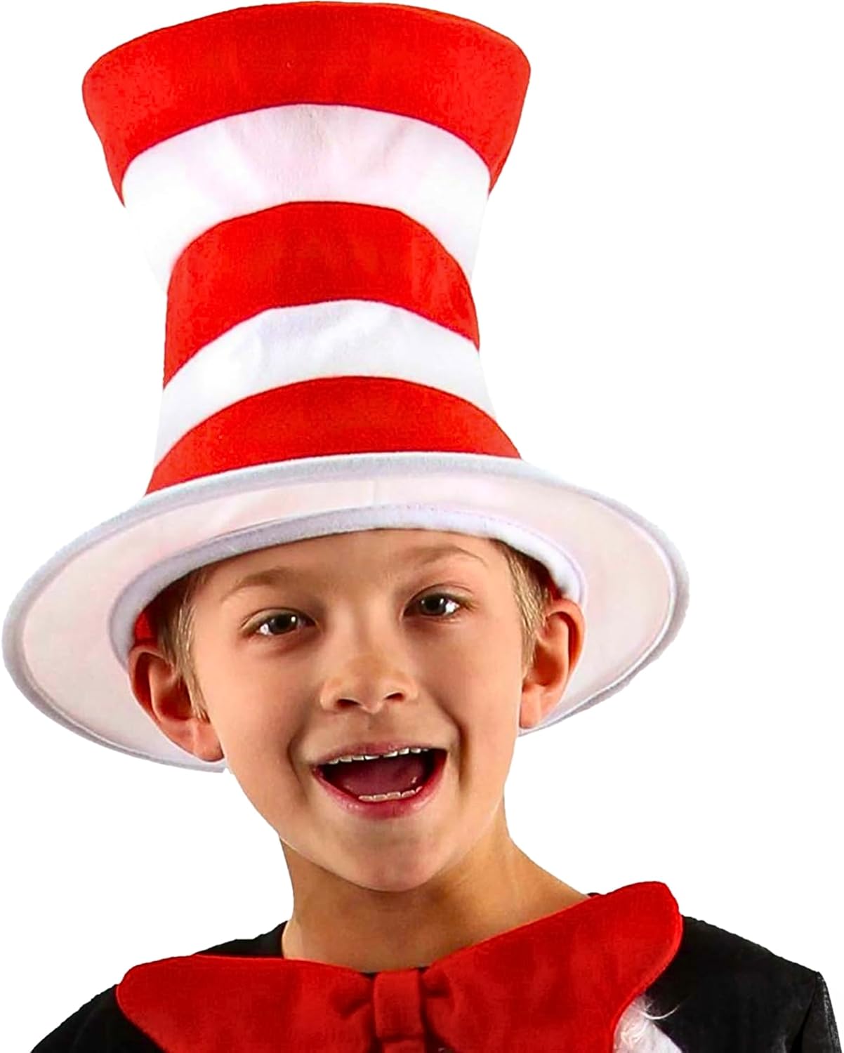 Bold Red & White Dr. Seuss Cat in the Hat - One Size Fits Most (1 Pc.) - Premium Quality Material - Perfect for Costumes and Themed Parties - Image 3