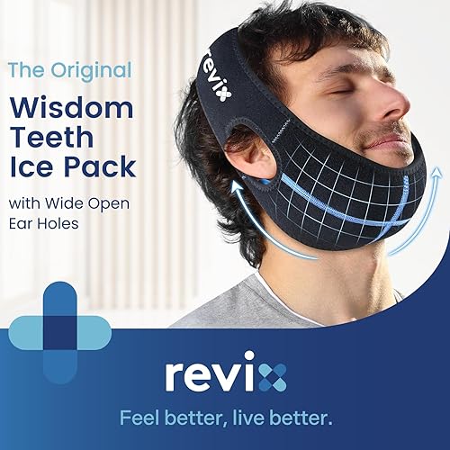 Miniatura 8 de REVIX Paquete de hielo de muelas del juicio con diseño de costura 3D, bolsa de hielo facial para aliviar el dolor de mandíbula, ATM, cirugía oral,