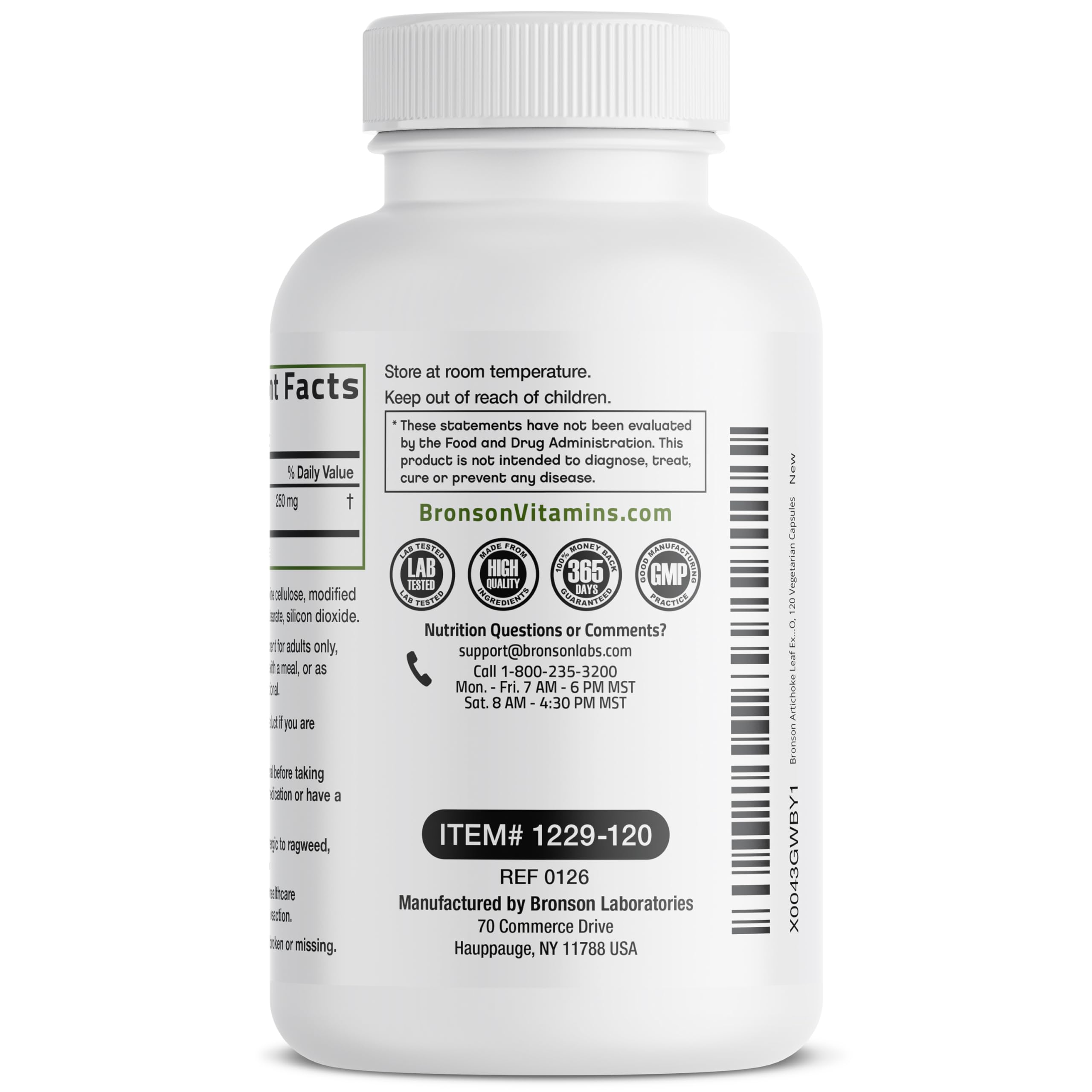 Bronson Artichoke Leaf Extract Extra Strength, 120 Vegetarian Capsules — Amazon image 5