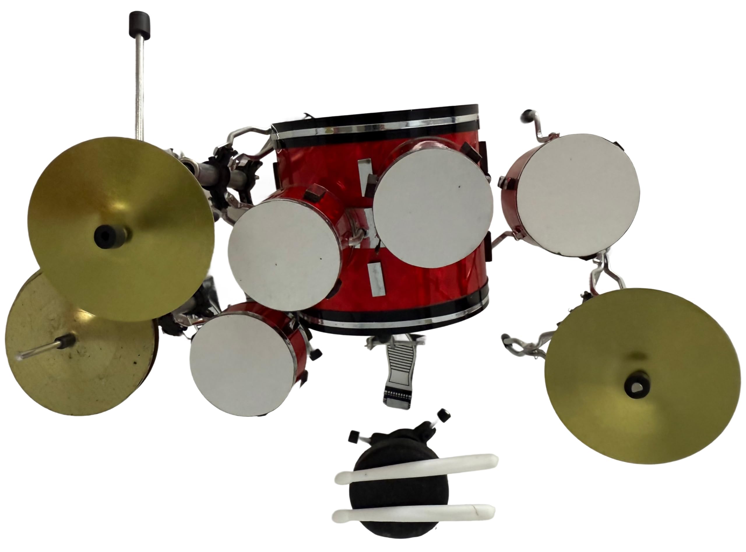 ROCKSTAR - Miniatura Bateria Acustica Rolling Rojo Metálico BMD-012 Regalo Musical