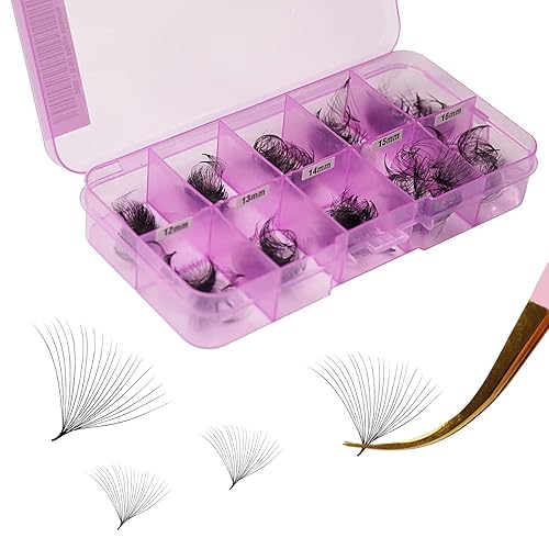 THE LASH SUPPLY 500 abanicos, 20D Mega Volume Promade Fan Promade, rizo CD, longitud de mezcla 0.472-0.630 in, 0.03 de grosor, rizo natural y