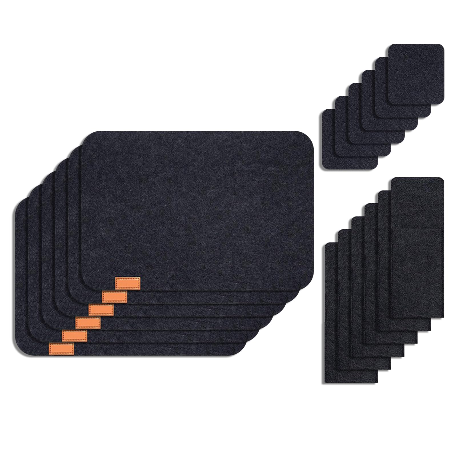 Insulation Felt Dining Placemats and Coasters Set of 6 Home Kitchens Decors for Home Restaurants and Cafes Non Slip Felt Placemat