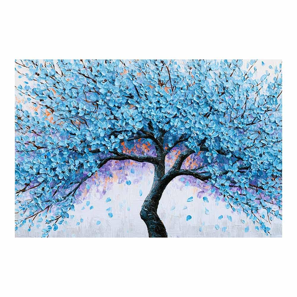HOQIU Wall Pictures Moody Blue Tree tree poster, landscape wall art, for Living Room Bedroom Bathroom.(Multicolor)-80x120cm Unframed