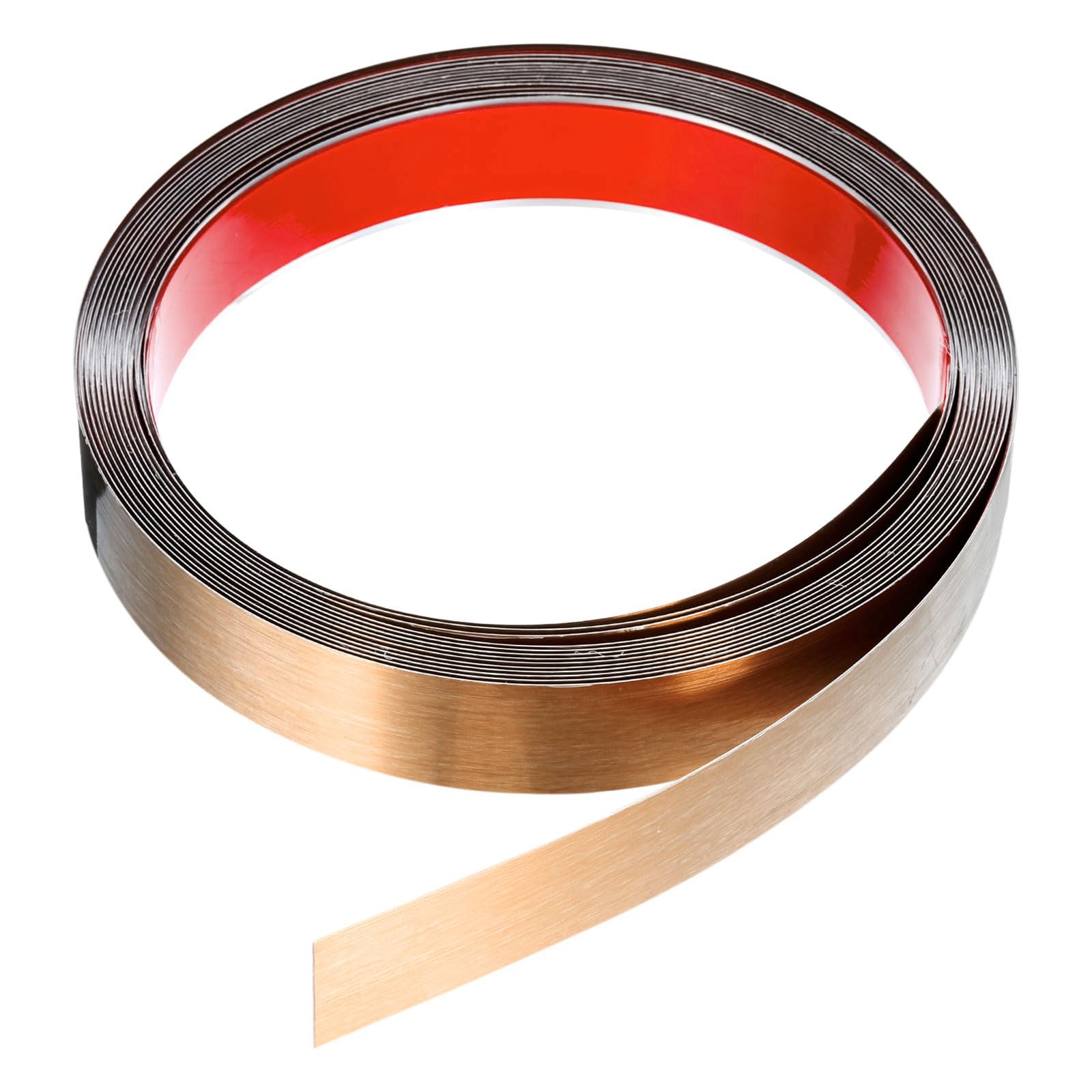 Moulure en acier inoxydable brossé or rose autocollante 2,5 cm x 6,1 m pour mur et carrelage