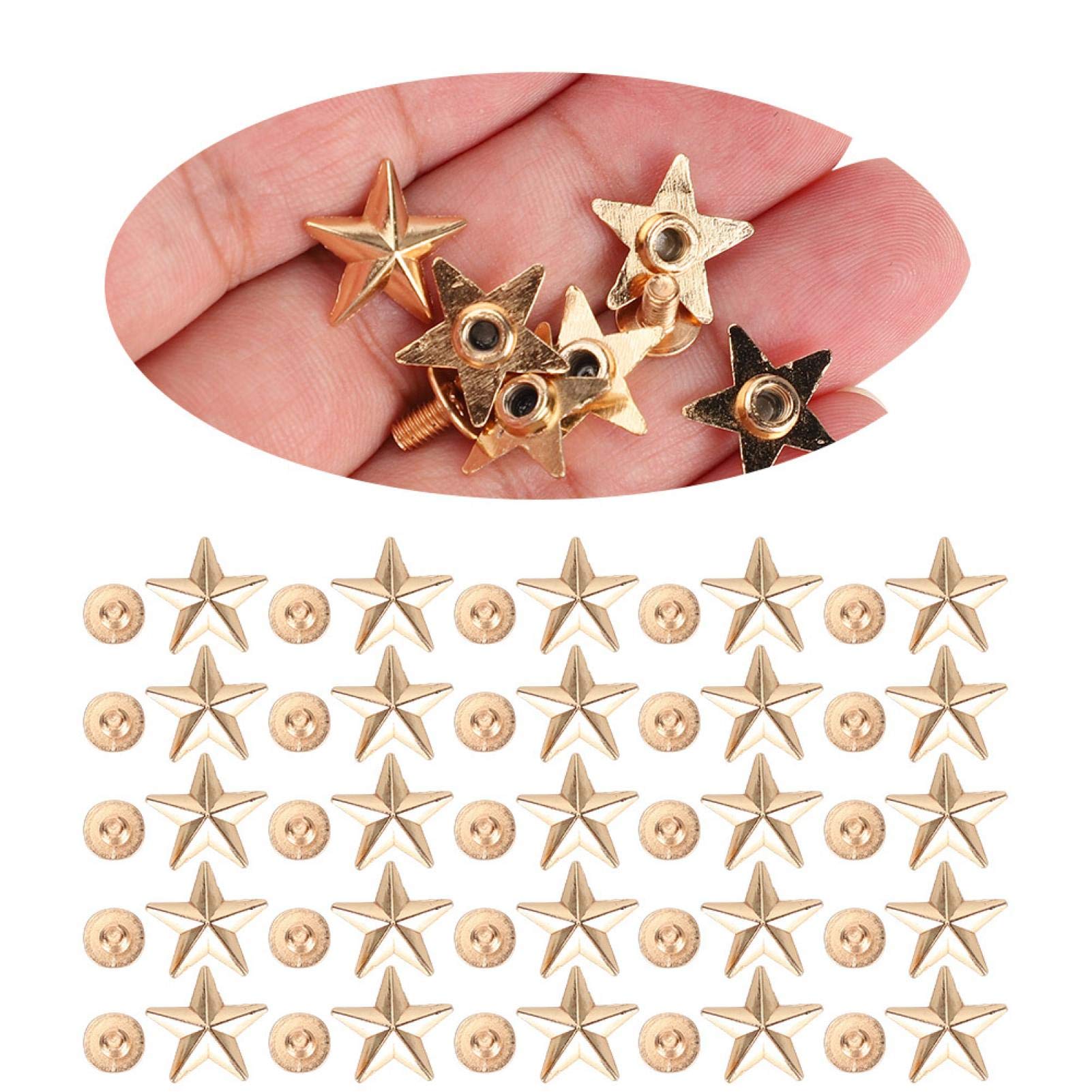 Three Star Rivets 14mm Decorative Rivets With Screws Star Shape Rivets For Leather Craft ...