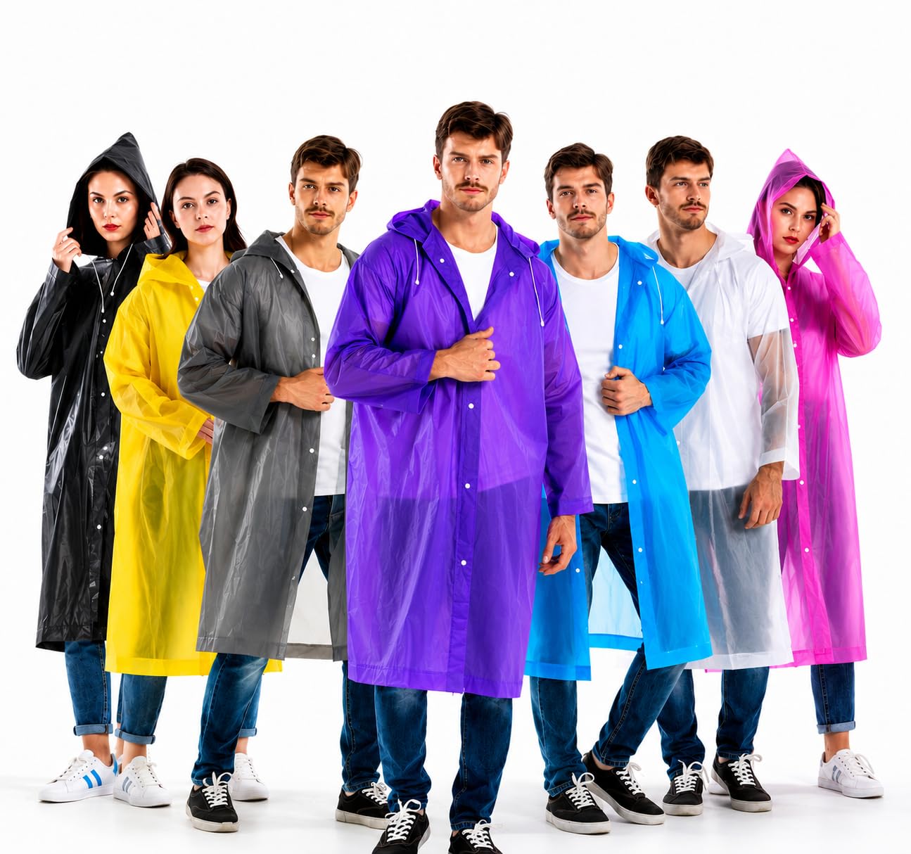 under kleder Reusable Raincoat with Hood for Men and Women, Multicolour (Pack of 1)-picture-10