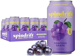 Spindrift "Concord Freeze" Grape Soda Made With Real Squeezed Fruit 12 Pack Case