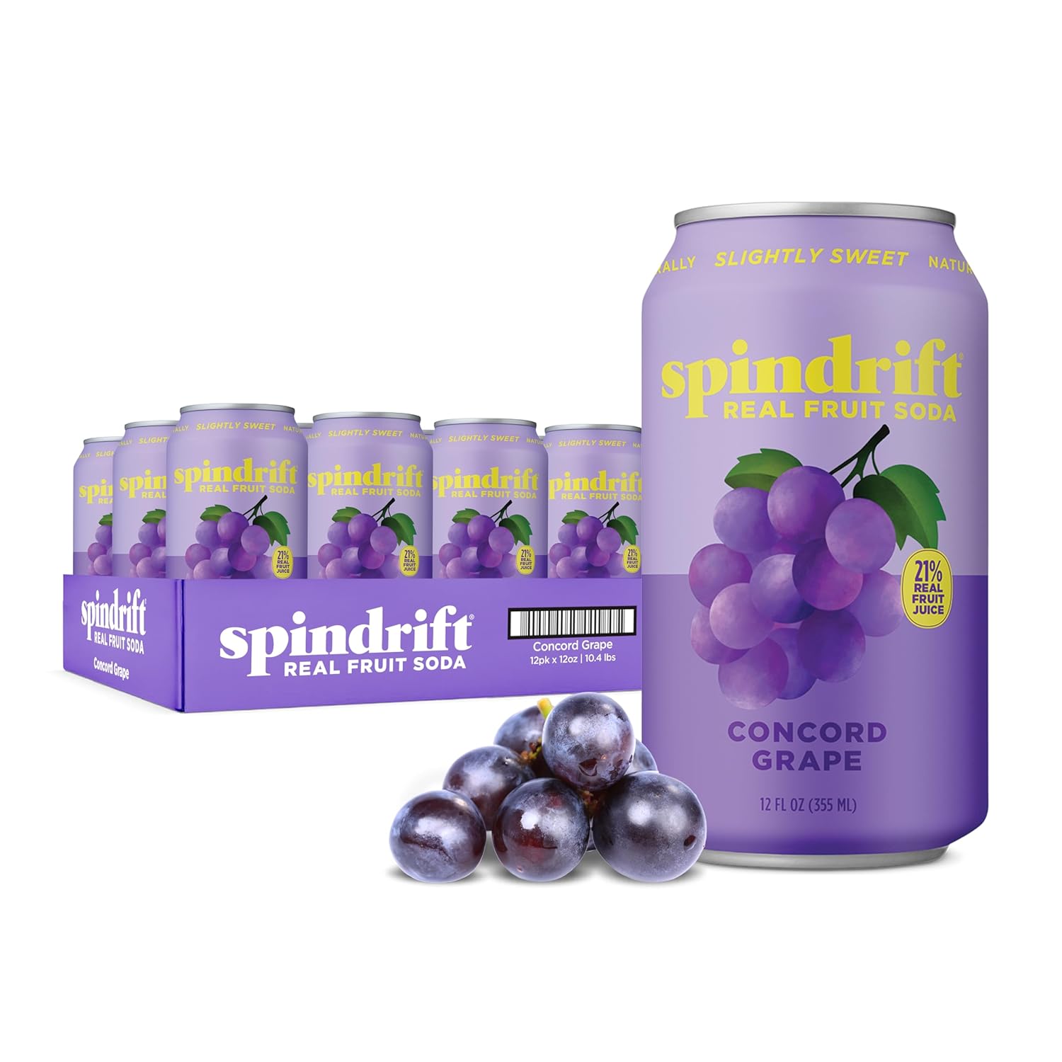 Spindrift "Concord Freeze" Grape Soda Made With Real Squeezed Fruit 12 Pack Case
