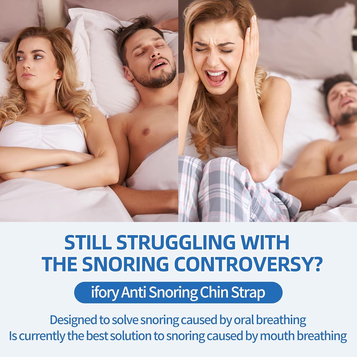 Chin Strap for CPAP Users, Chin Strap for Snoring, Adjustable and Breathable Anti Snoring Chin Strap, CPAP Chin Strap to Keep Mouth Closed for Men or Women - Image 2