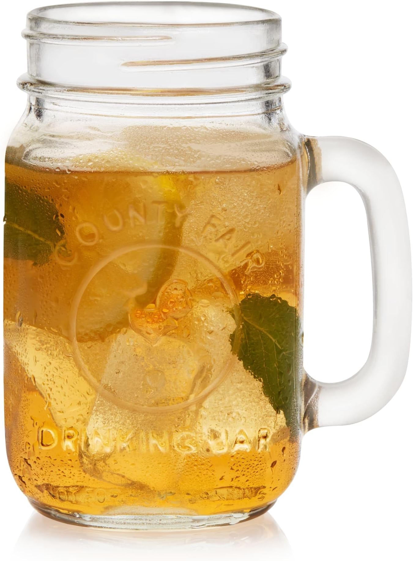 Libbey County Fair Glass Drinking Jars, 16.5-ounce, Set of 12