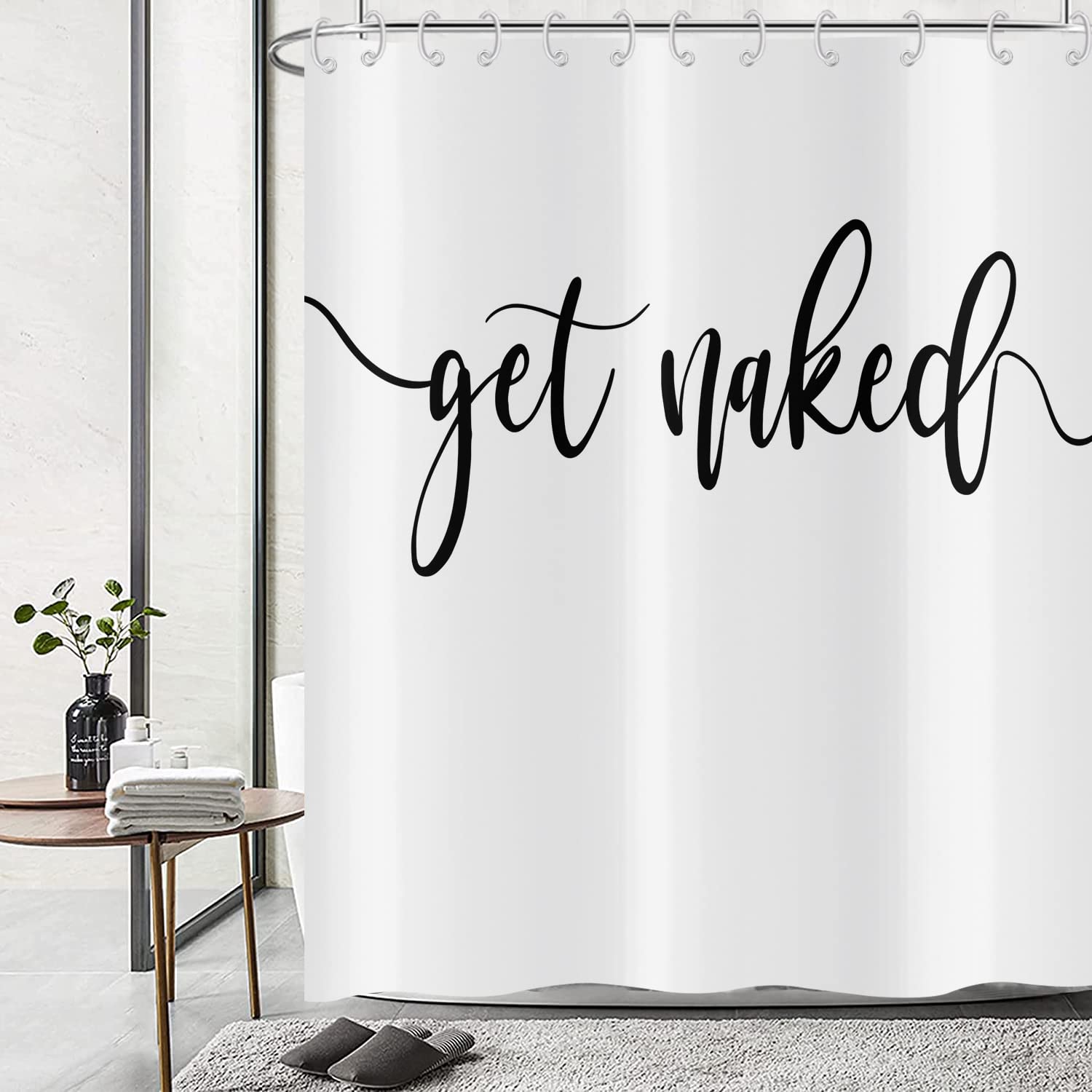 Hnmdmyi White Shower Curtain 180x180