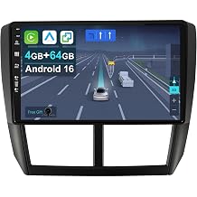 [2+64G] Android 15 Car Stereo Radio for Subaru Forester/Impreza 2007-2012-IPS 9 Inch 2 Din Head Unit with Carplay | Android Auto | Mirror Link | GPS Navigation Navi | Bluetooth | FM Included Camera