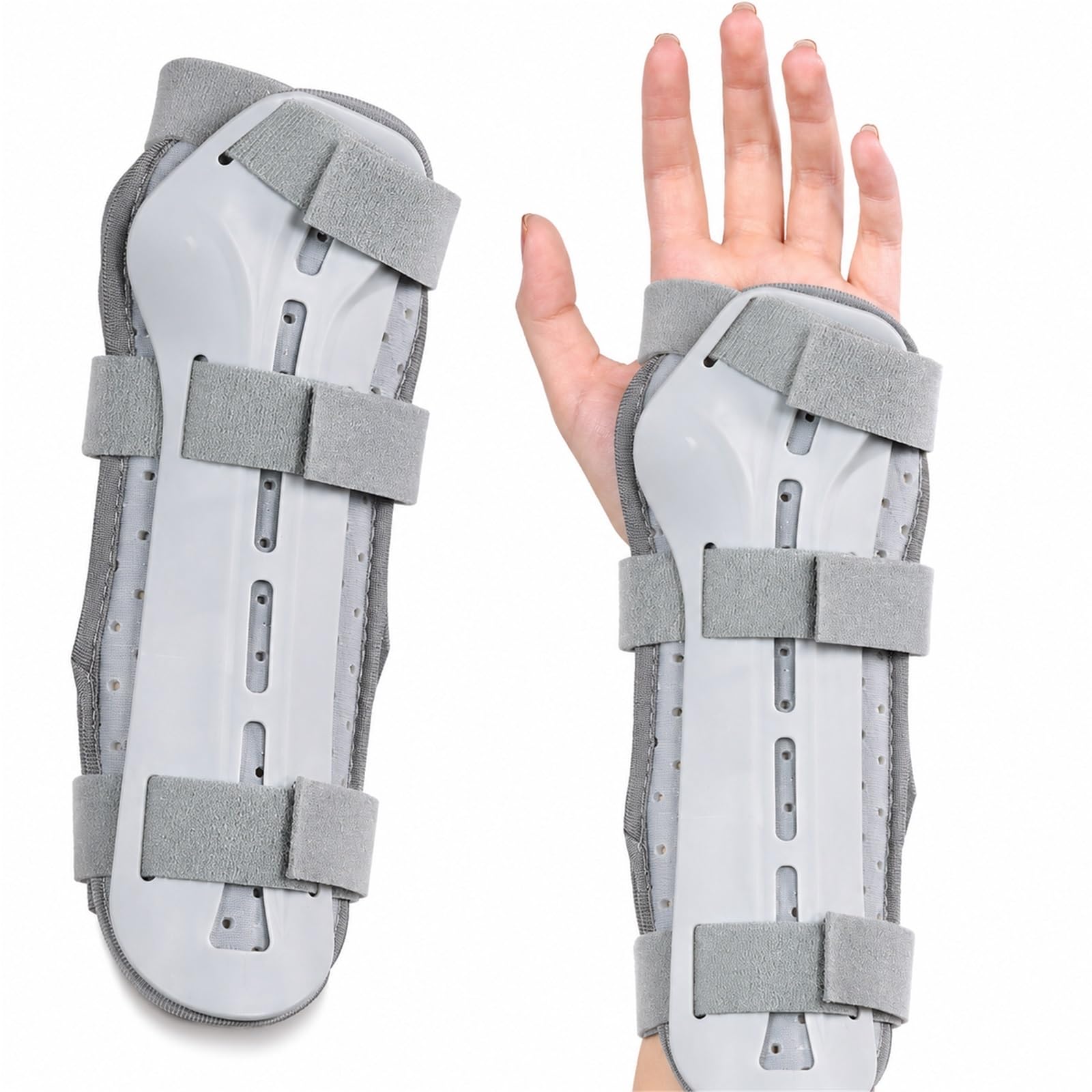 Orteza Nadgarstka Stabilizator z Szyną na Zespół Cieśni Nadgarstka Skręcenia Złamania i Urazy Sportowe Oddychająca Regulowana Opaska na Dłoń i Przedramię Unisex(Prawidłowy,M)