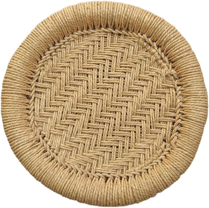 Handmade Natural Cane Bamboo Mudda Chair Barstools Step Stool for Adults, Kids, Garden Living Room, Kitchen Sitting Seating Finest Wooden Stools Children's 12.4" X 12.4" Beige