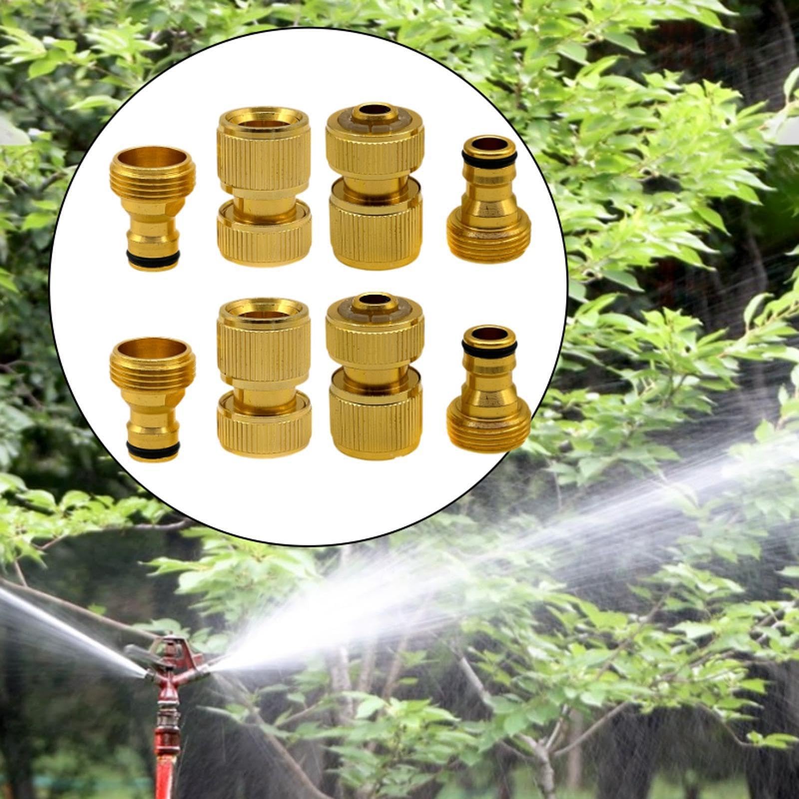 Attacchi Rapidi per Tubi da Giardino, Connettori per Tubi, Accessori, Facili da Installare, Premium, Multifunzionali, Ottone