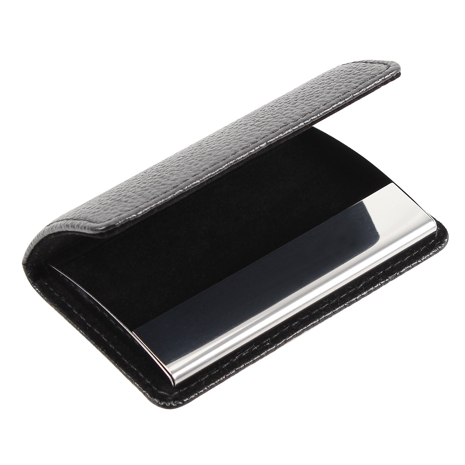 SOLEADER Slim Business Card Case-Black Business Card Holders Wallet for Men-Genuine Leather-Birthday Gift