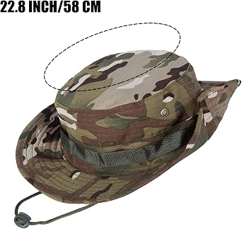 Unisex Military Boonie Hat- Premium Soft Cotton & Polyester Fabric, Sturdy Stitching Wide Brimmed Mens & Womens Boonie Hat- Top Camo Bucket Hat In Attractive Colors For Sports Fishing Beach
