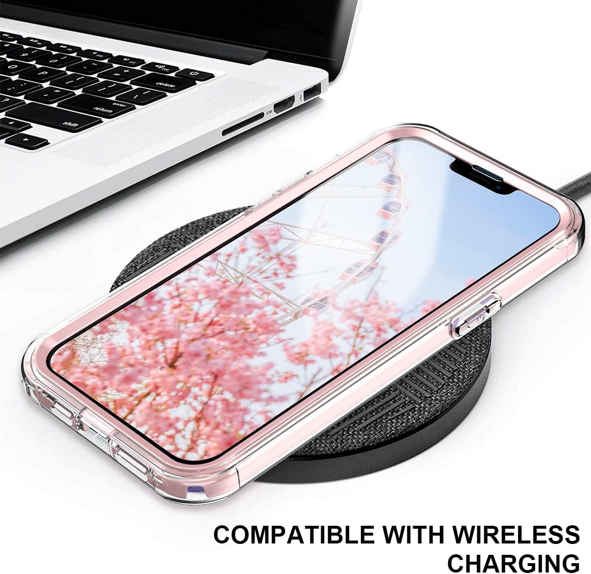 PIXIU Compatible with iPhone 13 6.1 Case Marble with Tempered Screen Protector, Dual Layer Full Body Shockproof Protective TPU Slim case Cover for Apple iPhone 13 2021