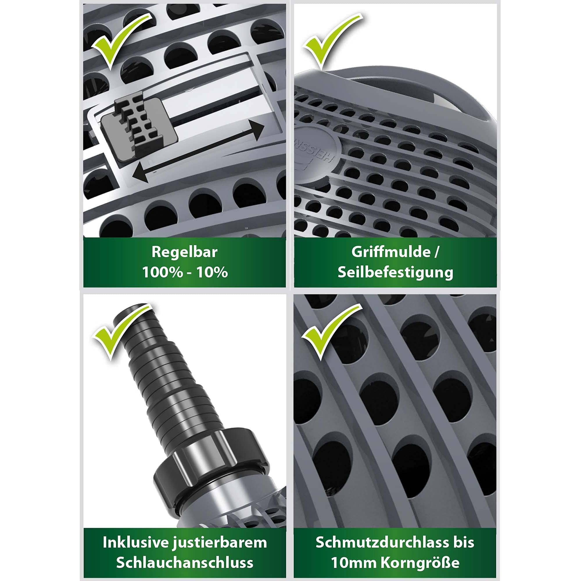 Heissner Aqua Craft eco Filter-Bachlaufpumpe 10000 l/h, 95W