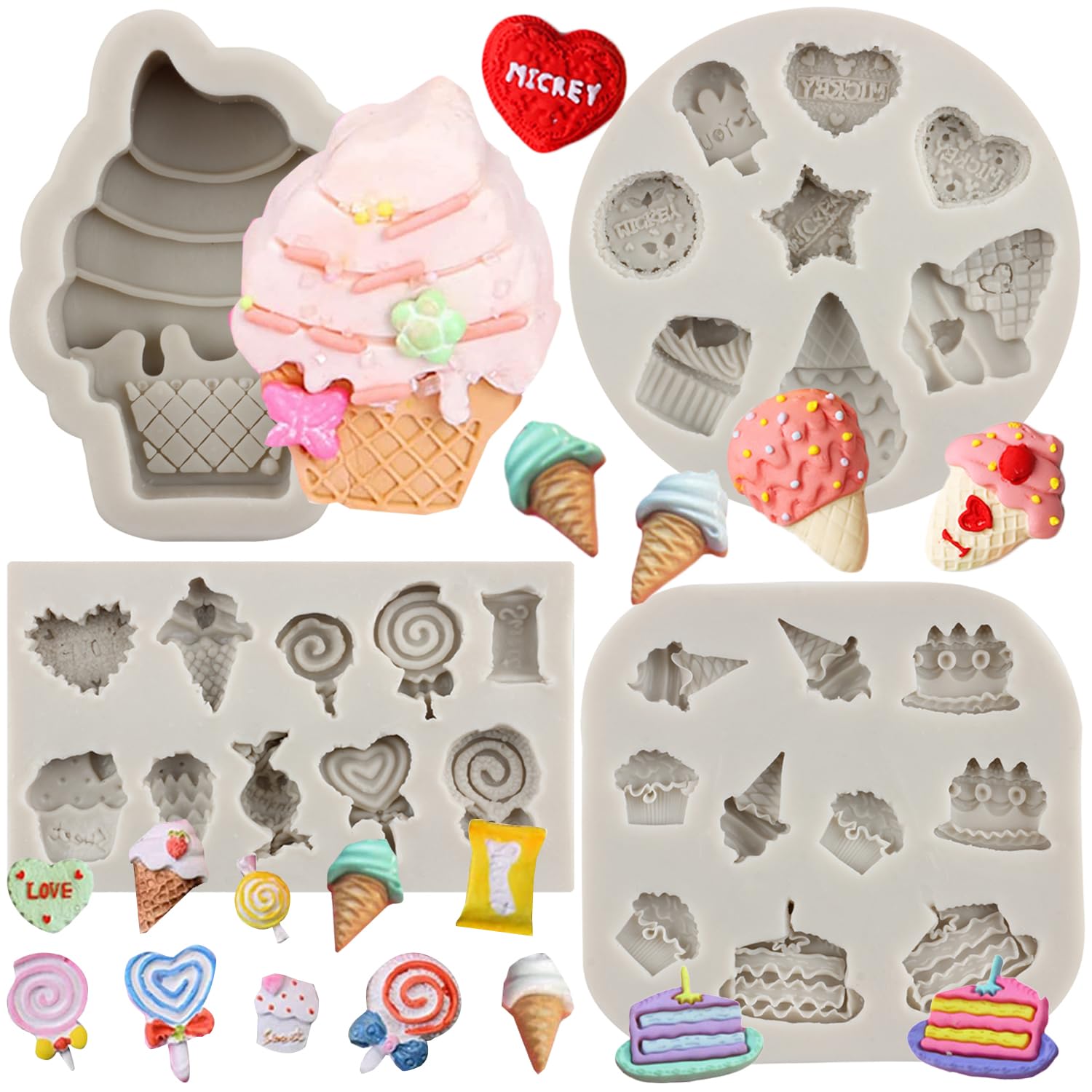 3 Stampi In Silicone Per Dolci 12 Motivi Floreali – Antiaderente, Adatti A Forno E Microonde