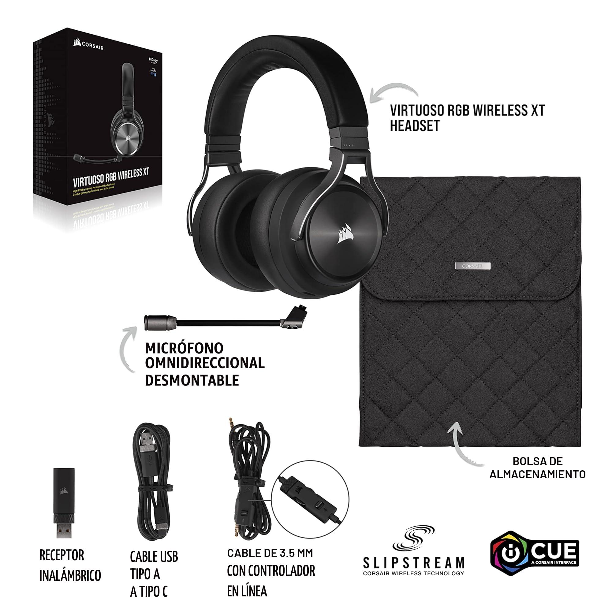 Amazon.com: Corsair Virtuoso RGB Wireless XT - Auriculares