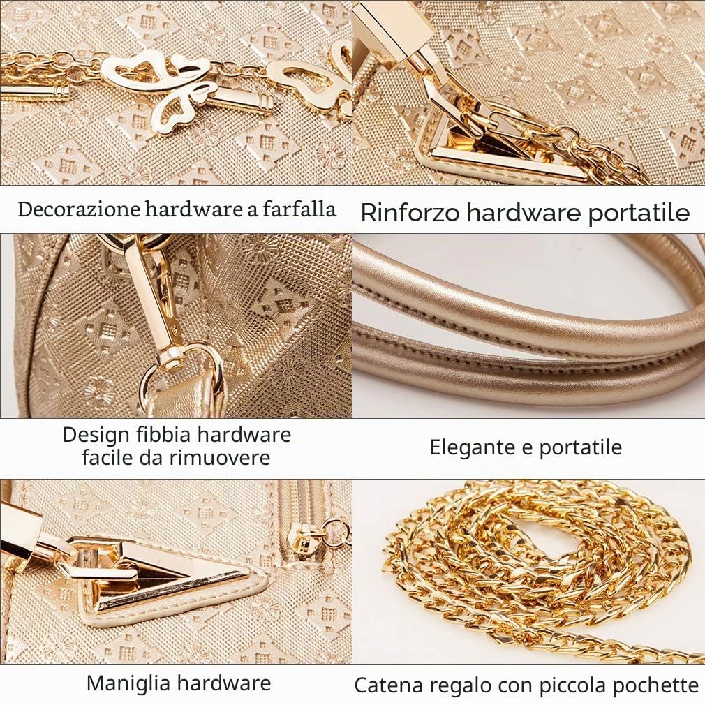 Pahajim Set Borse Donna 4 Pezzi Moda Borsa a Mano Elegante Borsa Bauletto in PU Pelle Borsetta Tracolla Media (Bianco)
