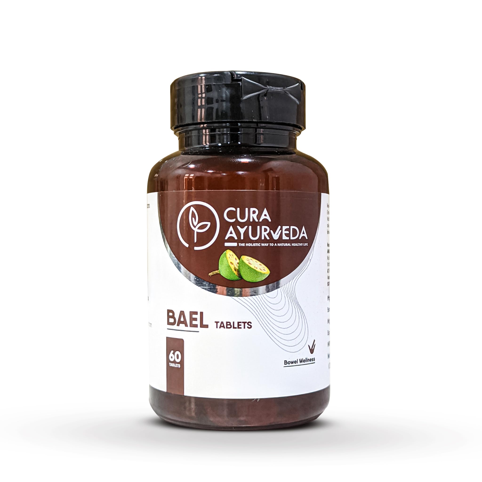 Cura Ayurveda Bowel Wellness Ayurvedic Bael Tablets | Healthy Skin, Digestion, Respiratory Support Medicine - Pack of 60 Tablets