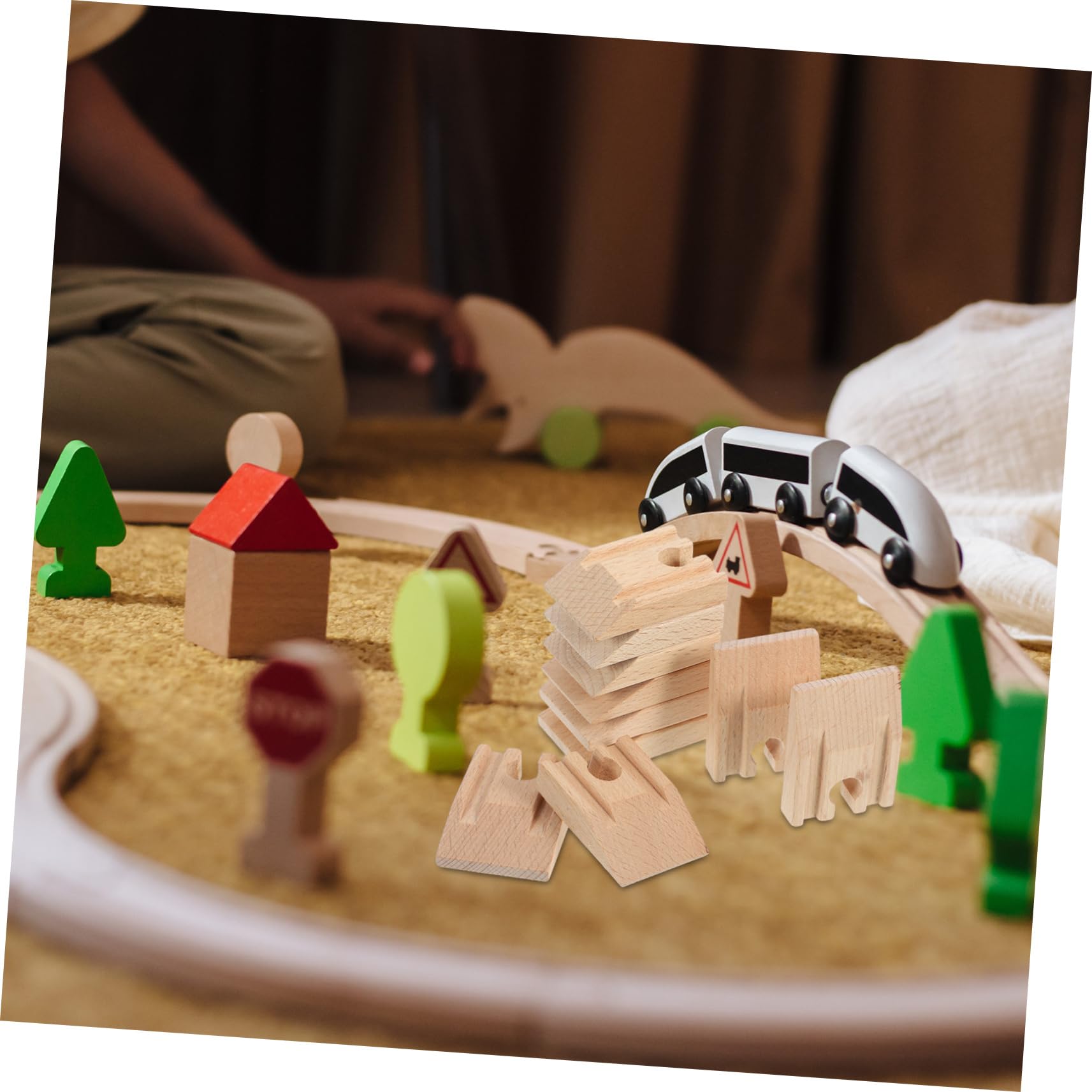 TOYANDONA 40 STK -Bahn-gleis Ersatzteile Für Bahngleise Eisenbahngleis-spielspielzeug Holzbahn Simulationsbahnstrecke Holzeisenbahn-Spielzeug Holzspielzeug Hölzern Zubehör Puzzle