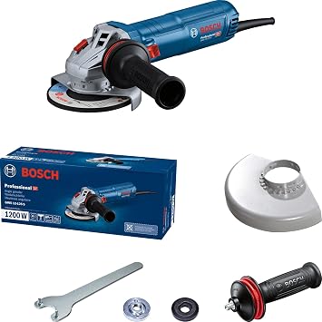 Bosch Professional GWS 12-125 S Palm Grinding Machine-Rpm Adjustable (1,200 W, Disc Diameter: 125 mm, 2,800-11,000 dev/min)