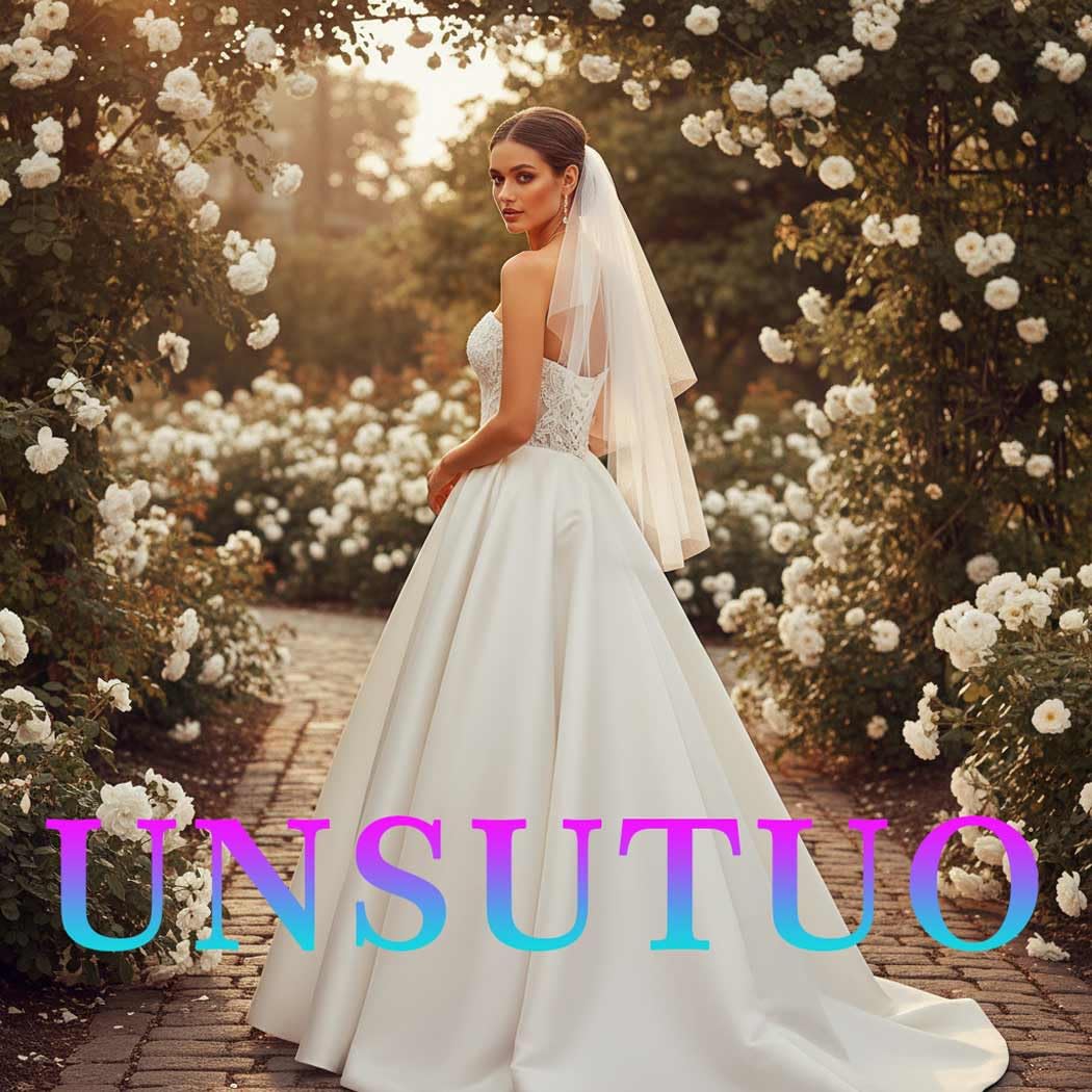 Unsutuo 2 Layer Wedding Veil Short Bridal Veil Fingertip Length Tulle Veils with Comb and Cut Edge (Ivory) - Image 7