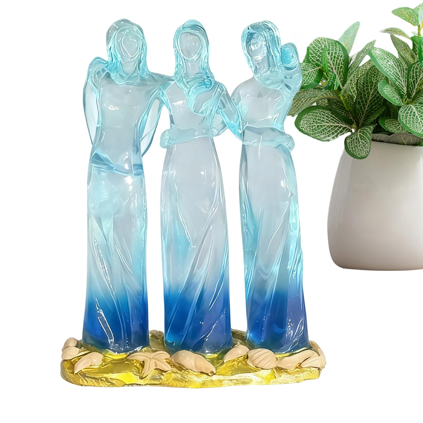 Figurines sœurs scellant l'amitié, sculpture symbolique d'amour filial