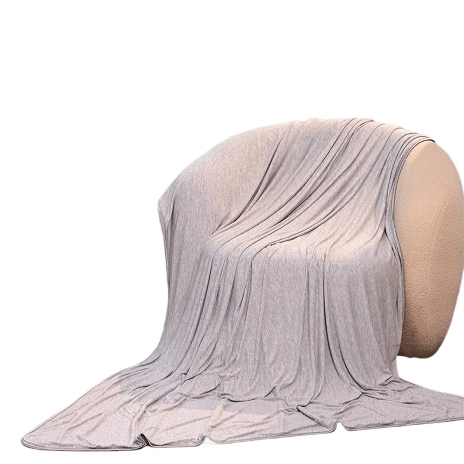 EBzvblxm Cooling Blanket for Summer, Summer Fiber Cooling Blanket Gray Blue 150x200cm(Gray)