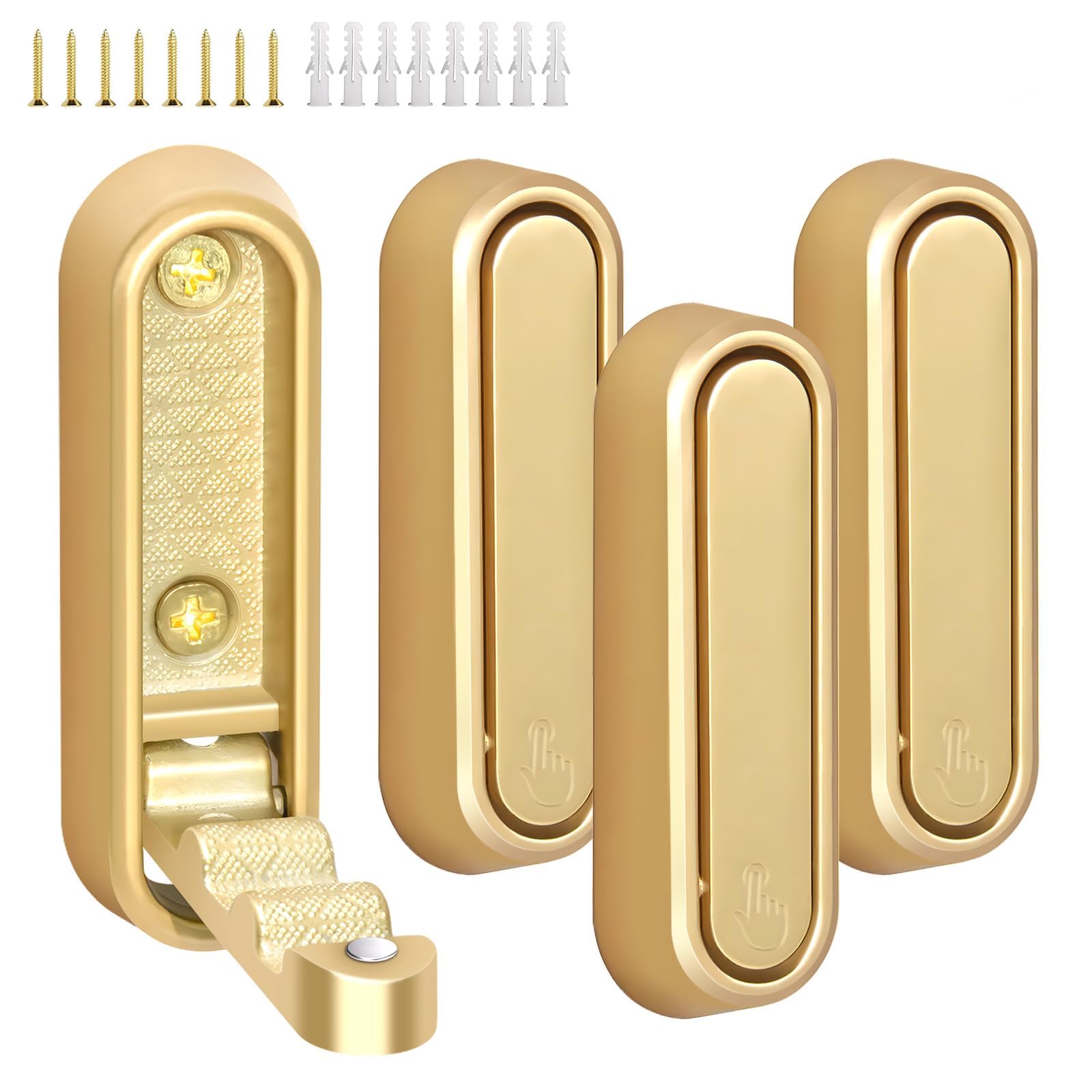 STORE 2508 Solid Zinc Alloy Metal Folding Wall Hook with Magnetic Closure Heavy Duty for Hanging Clothes, Hats, Bags Towels Keys (4 Pcs Gold)-image-23