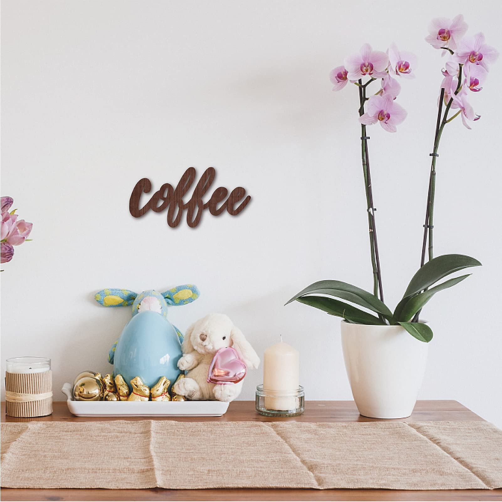 Vrijstaande Uitsparing Woord Tafel Decor Houten De... – Grandado