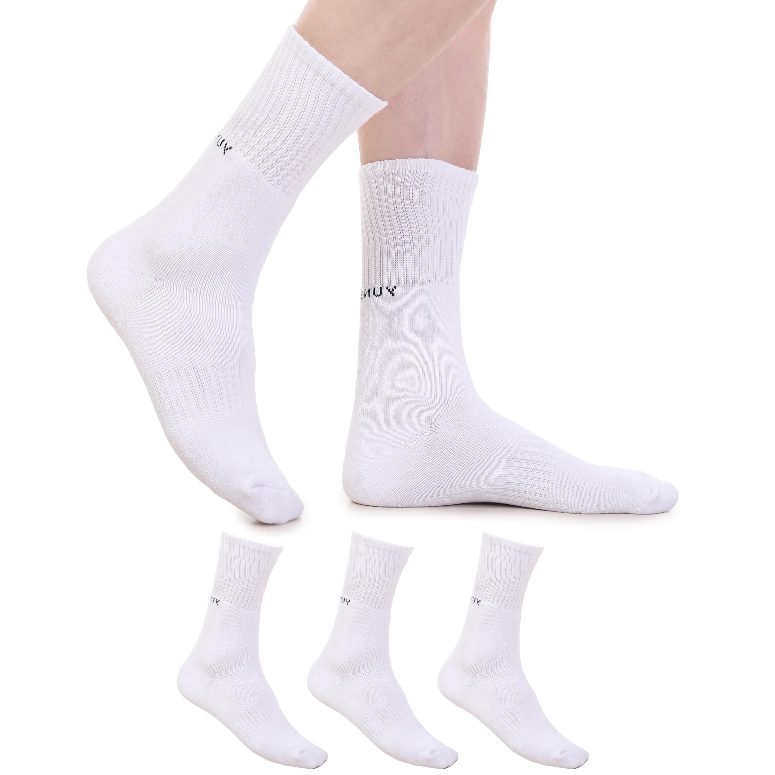 yuneek Men's Active Cotton Terry Calf Length Socks | Breathable | Cushioned | Sports | Pack Of 3-picture-56