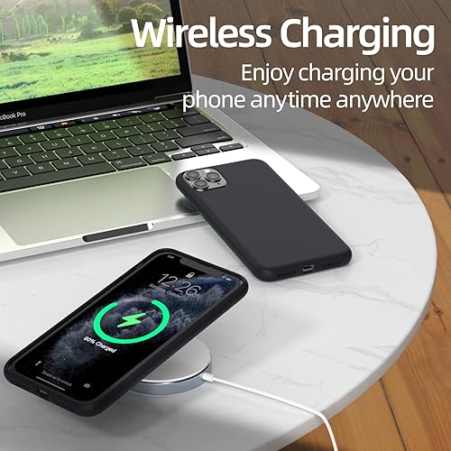 Miniatura 6 de JOOSKO Funda para iPhone 11 Pro, funda de silicona a prueba de golpes 2 protectores de pantalla de vidrio templado Capa interior de microfibra suave