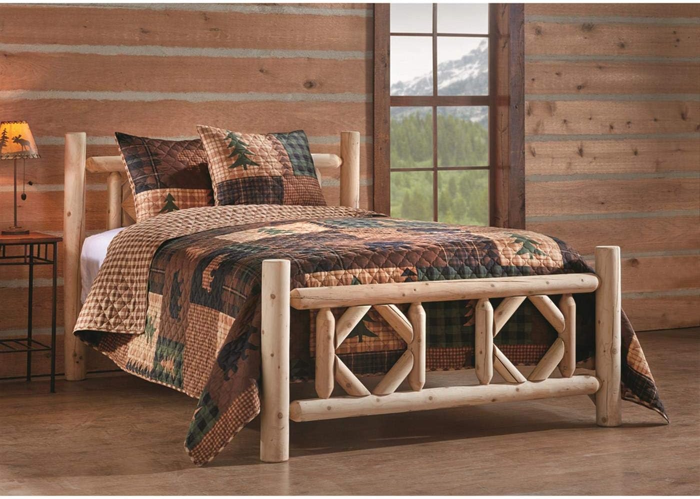 Amazon.com: CASTLECREEK Diamond Cedar Log Bed Frame Full-Size, Rustic ...