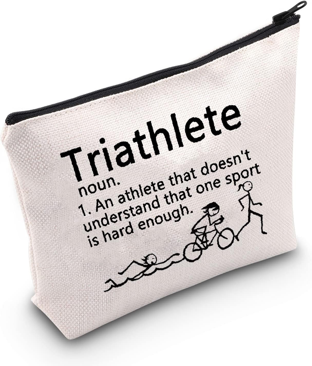 Triathlon Lovers Gift Triathlete Definition Cosmetic Bag Ironman Gift (Triathlete Noun UK)