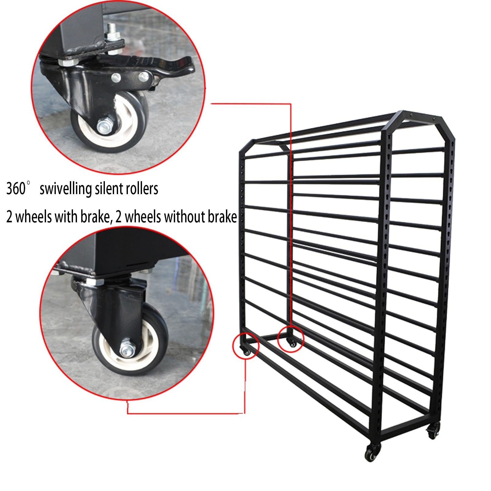 Duży wytrzymały organizer na rolki z tkaniny metalowej – stojak do przechowywania 170 cm na winyl, obrus, folię PCW i okłady samochodowe, 145 cm z 8 prętami, idealny do użytku komercyjnego