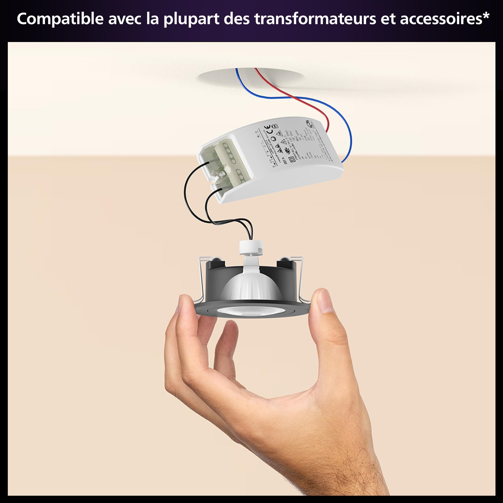 Philips Hue White and Color Ambiance, ampoule connectée MR16, compatible Bluetooth, lot de 2, fonctionne avec Alexa, Google Assistant et Apple Homekit