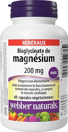 Miniatura 2 de Webber Naturals Bisglicinato de magnesio 200 mg, 60 cápsulas vegetarianas